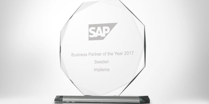 Implema Utsedd Till SAP Business Partner Of The Year For Fjarde Aret I Foljd