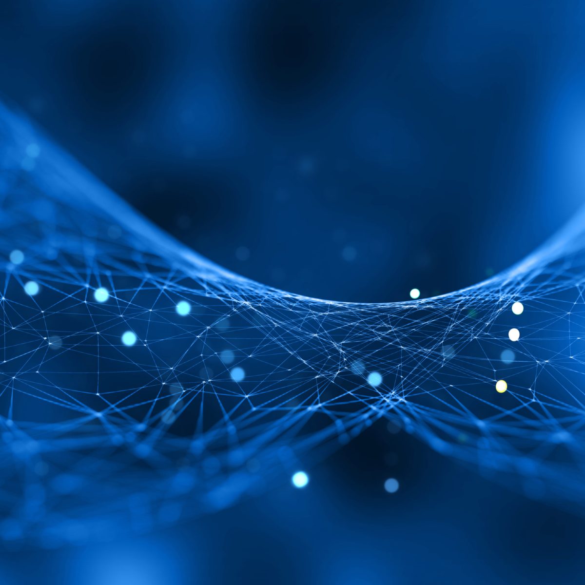 Abstract network background with low poly design with connecting lines