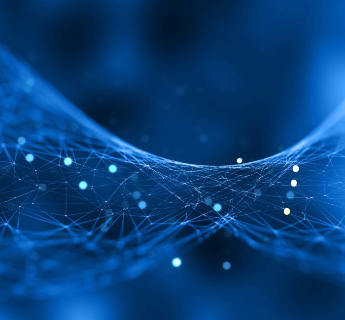 Abstract network background with low poly design with connecting lines